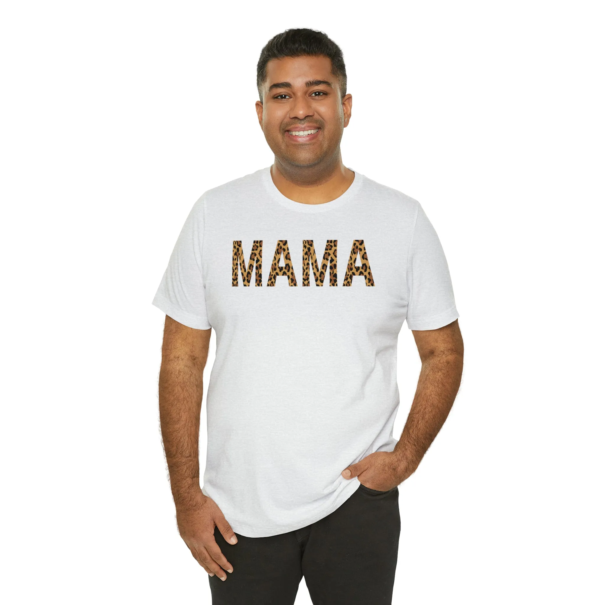 Mama Leopard T-Shirt | Love Mom Tee |  Bella Canvas 3001 Unisex |  Mama Short Sleeve Tshirt