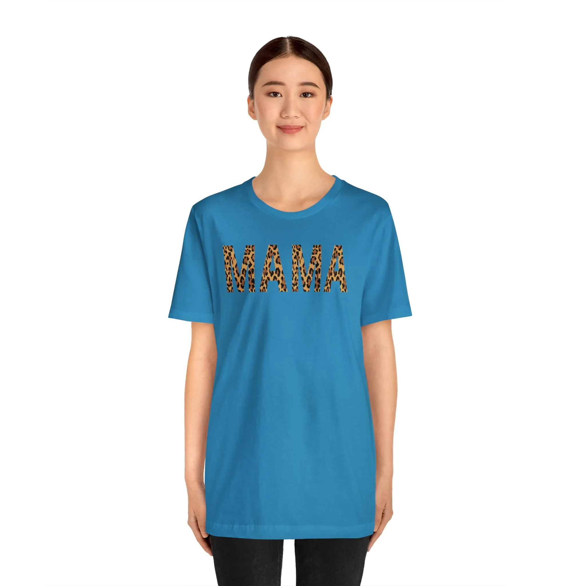 Mama Leopard T-Shirt | Love Mom Tee |  Bella Canvas 3001 Unisex |  Mama Short Sleeve Tshirt