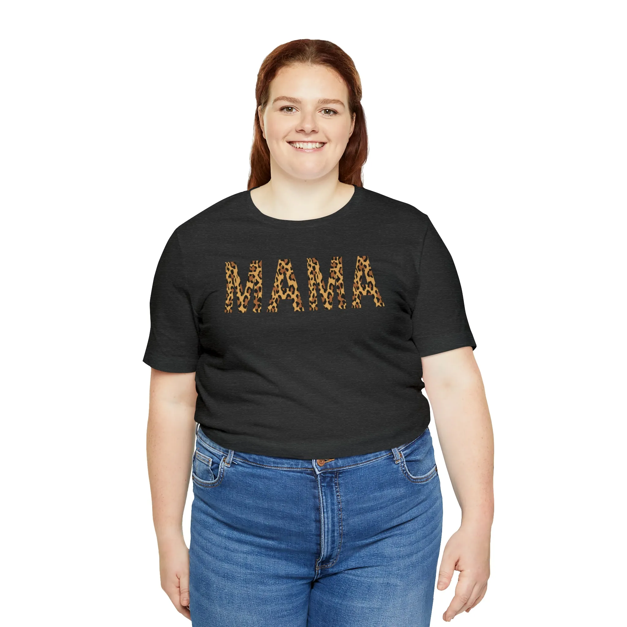 Mama Leopard T-Shirt | Love Mom Tee |  Bella Canvas 3001 Unisex |  Mama Short Sleeve Tshirt
