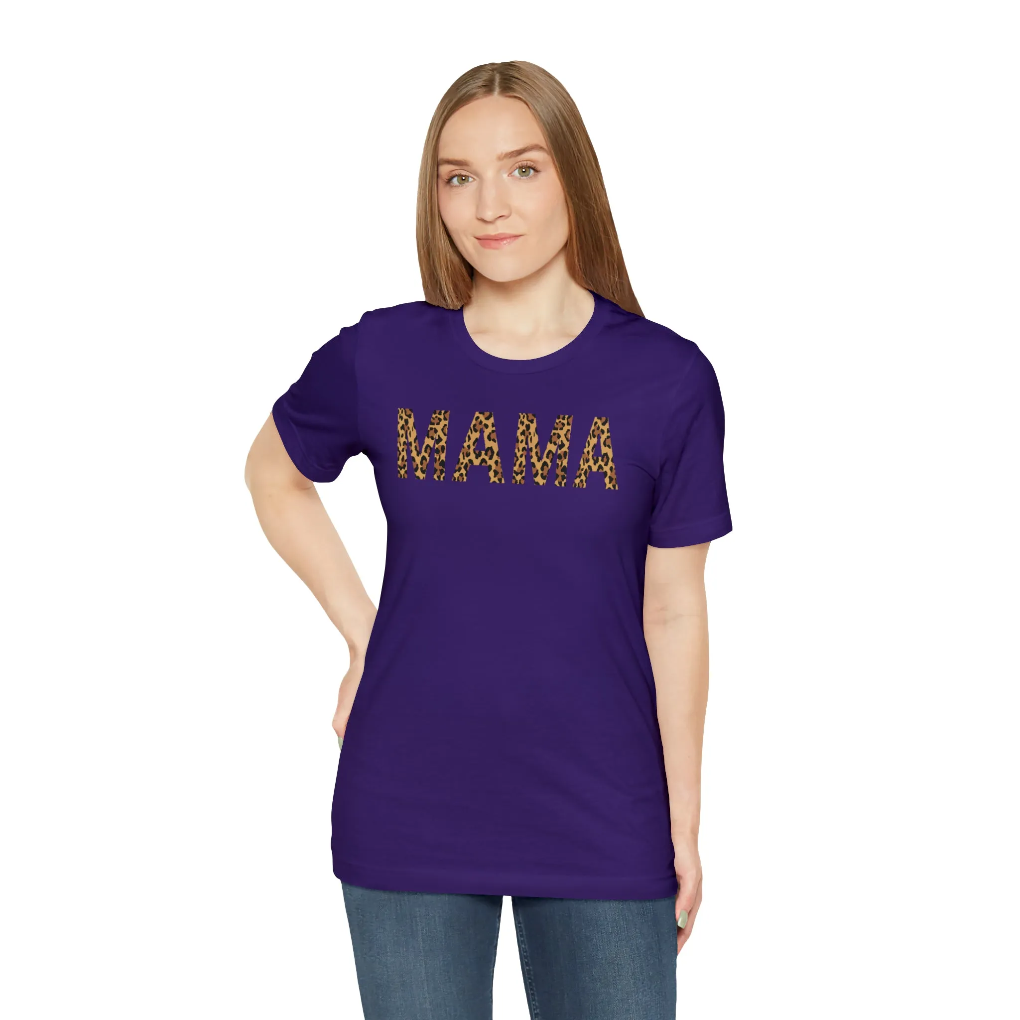 Mama Leopard T-Shirt | Love Mom Tee |  Bella Canvas 3001 Unisex |  Mama Short Sleeve Tshirt