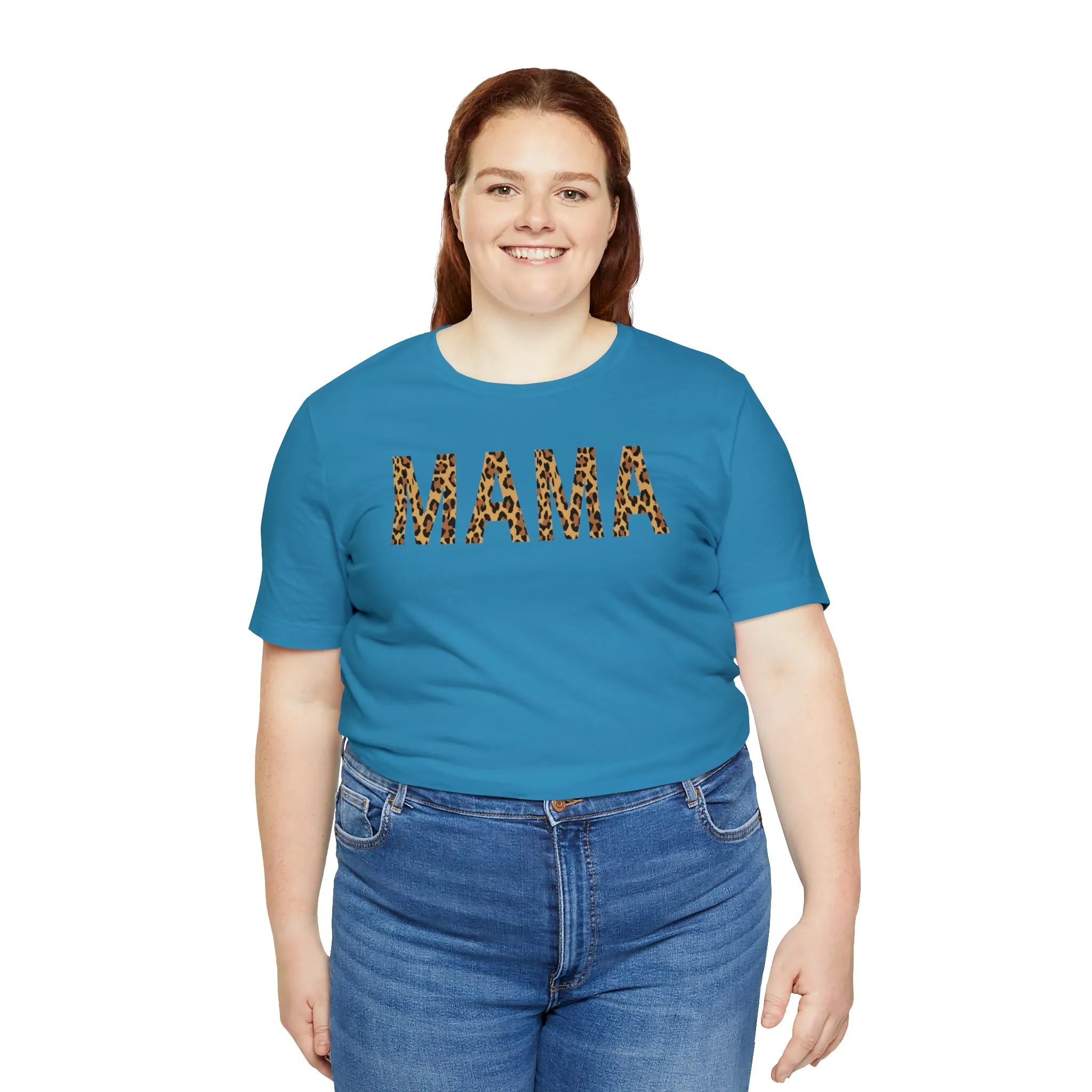 Mama Leopard T-Shirt | Love Mom Tee |  Bella Canvas 3001 Unisex |  Mama Short Sleeve Tshirt