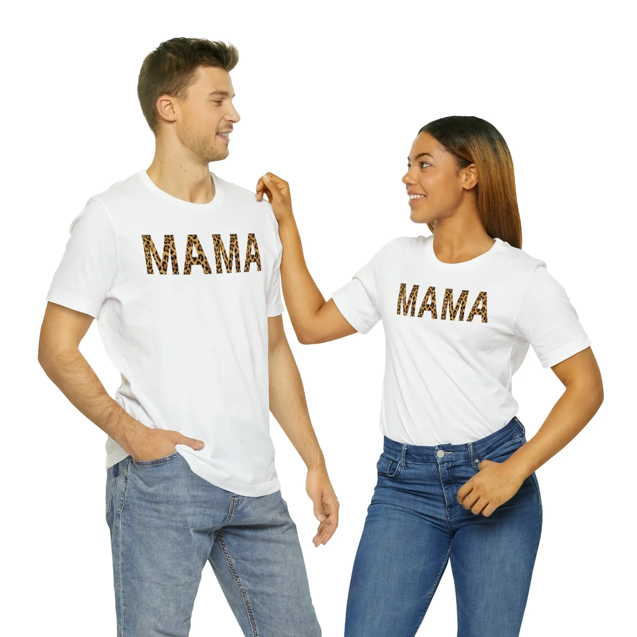 Mama Leopard T-Shirt | Love Mom Tee |  Bella Canvas 3001 Unisex |  Mama Short Sleeve Tshirt