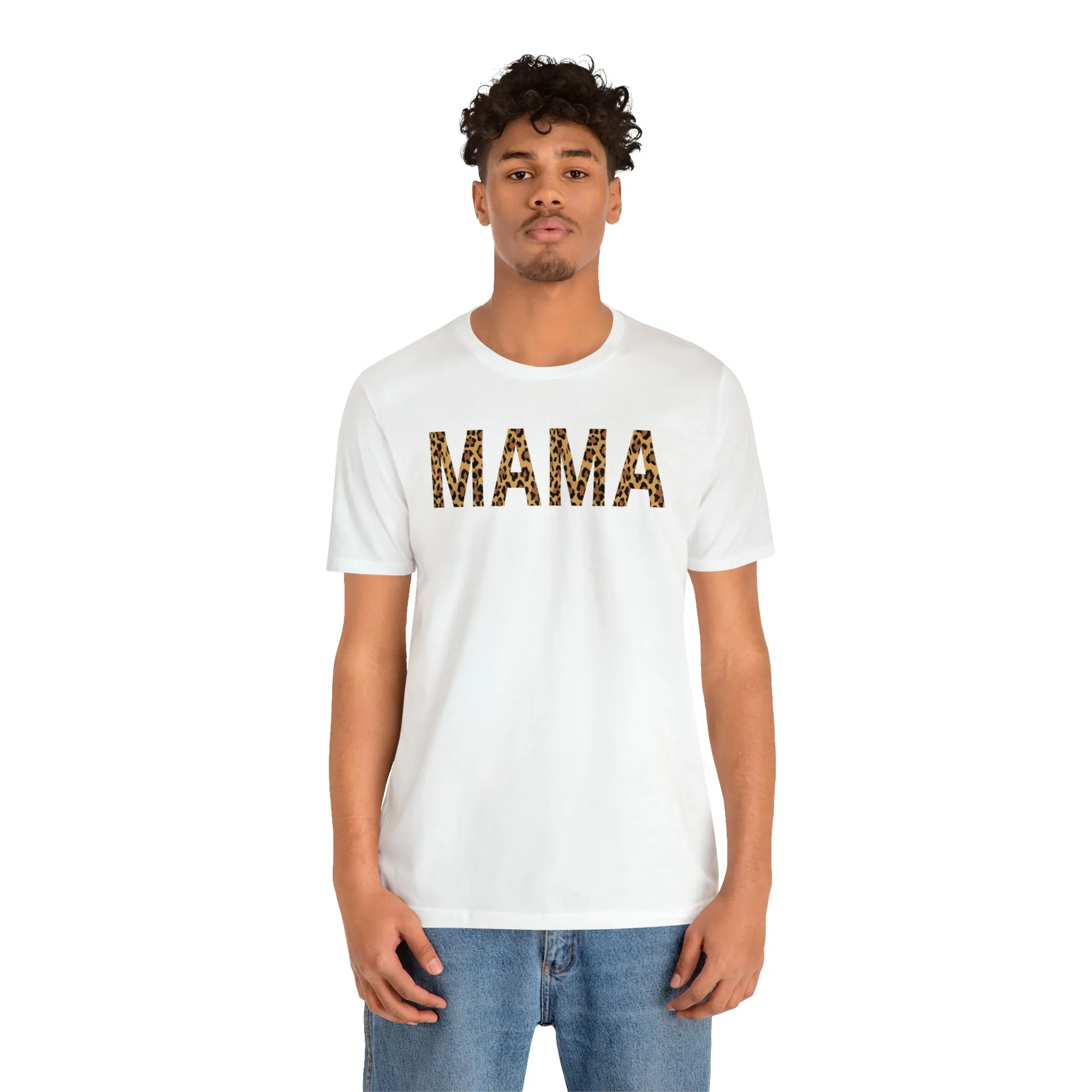 Mama Leopard T-Shirt | Love Mom Tee |  Bella Canvas 3001 Unisex |  Mama Short Sleeve Tshirt