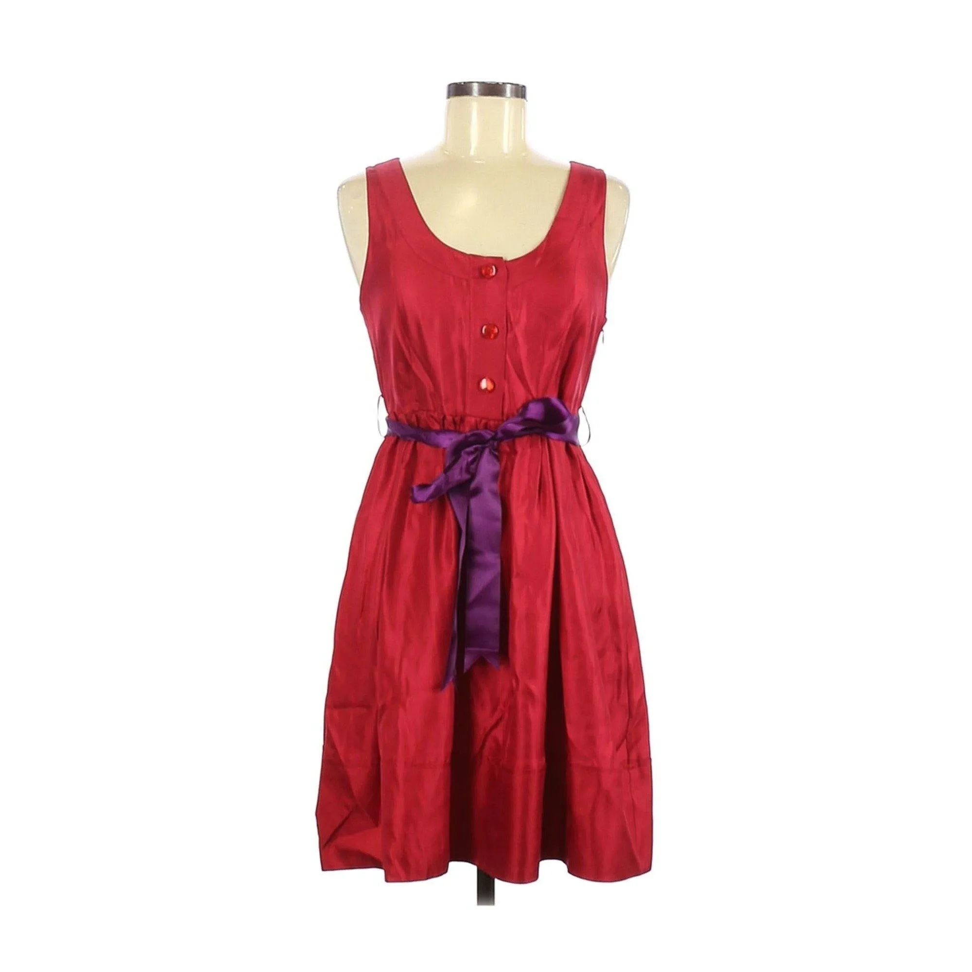 Marc by Marc Jacobs Red Silk Dress with Purple Sash/Belt Cocktail Dress