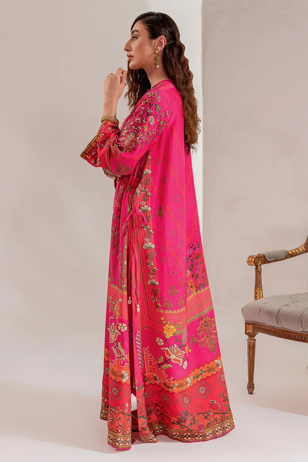 Maria B Pakistani Eid Dress in Raw Silk Kameez Trouser Style