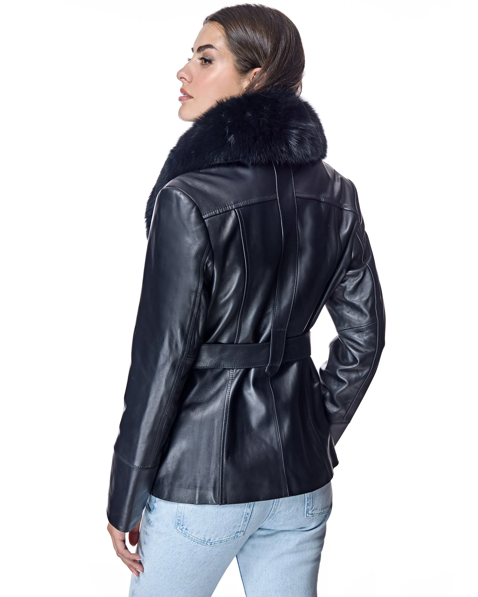 Maximilian Fur-Trimmed Leather Jacket