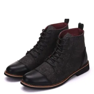 Men Boots Pointed Toe men Oxford Dress Shoes canvas men Casual Shoes ankle boots chaussures men Big Size 39-48