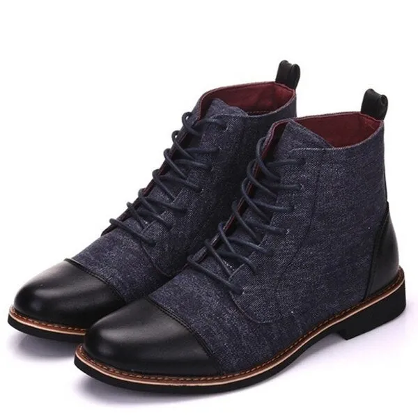 Men Boots Pointed Toe men Oxford Dress Shoes canvas men Casual Shoes ankle boots chaussures men Big Size 39-48
