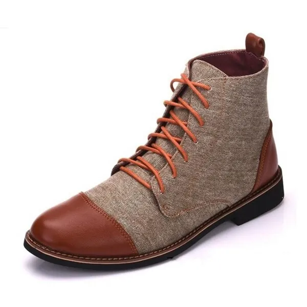 Men Boots Pointed Toe men Oxford Dress Shoes canvas men Casual Shoes ankle boots chaussures men Big Size 39-48