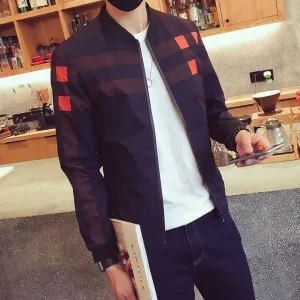 Men's Plaid Casual Zip Up Jacket