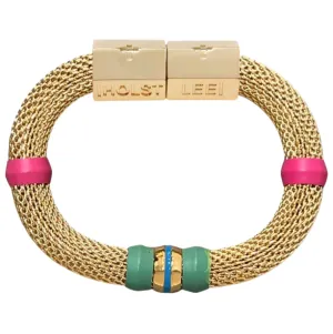 Mesh Colorblock Bracelet Pink & Turquoise