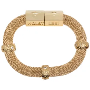 Mesh Evil Eye Bracelet Gold