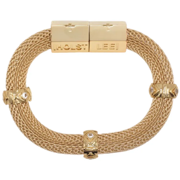 Mesh Evil Eye Bracelet Gold