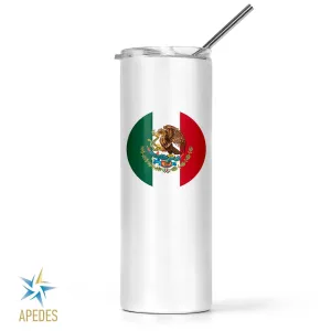 Mexico Flag Stainless Steel Skinny Tumbler 20 OZ