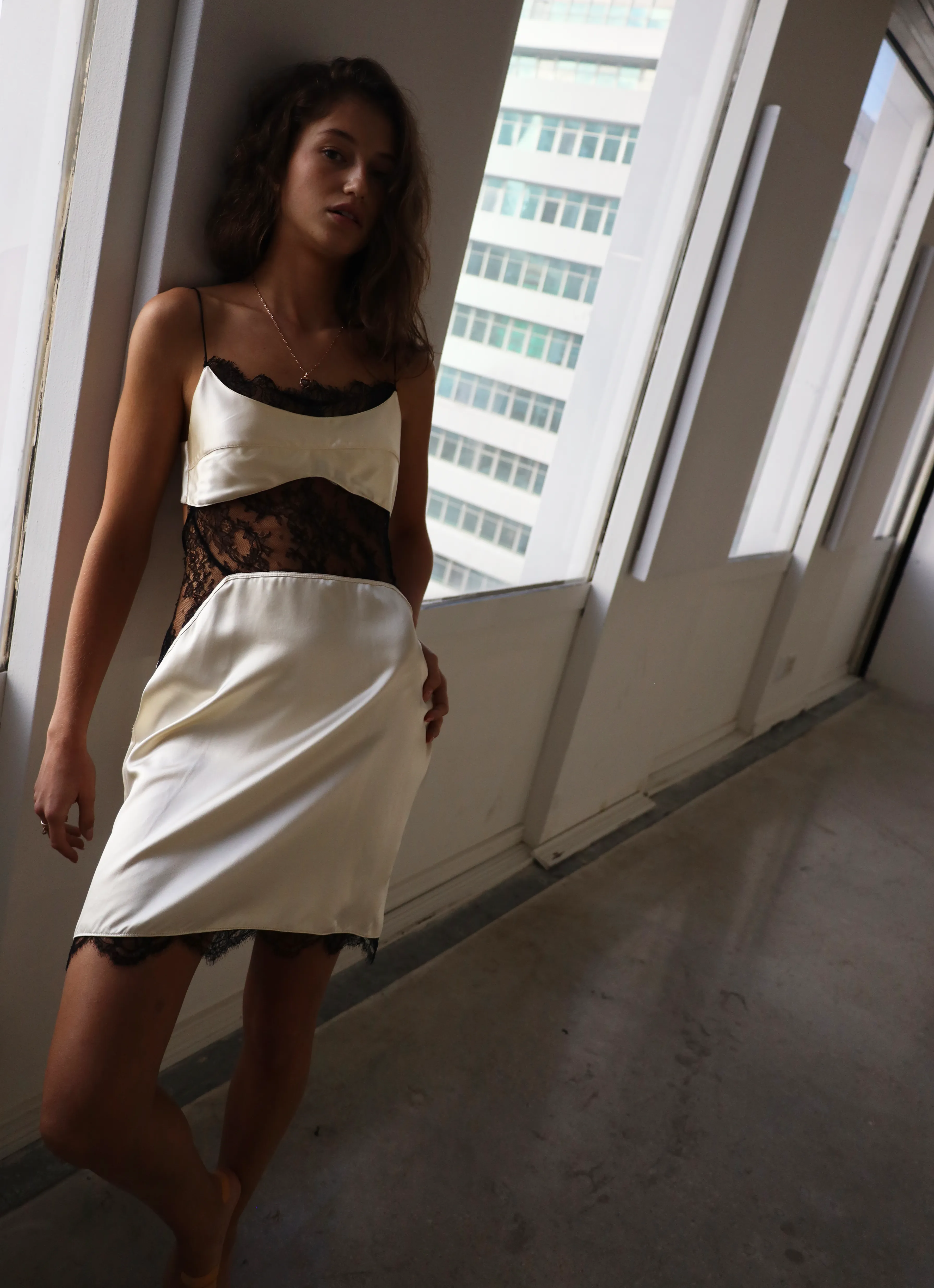 Mini Celine Silk And Lace Dress