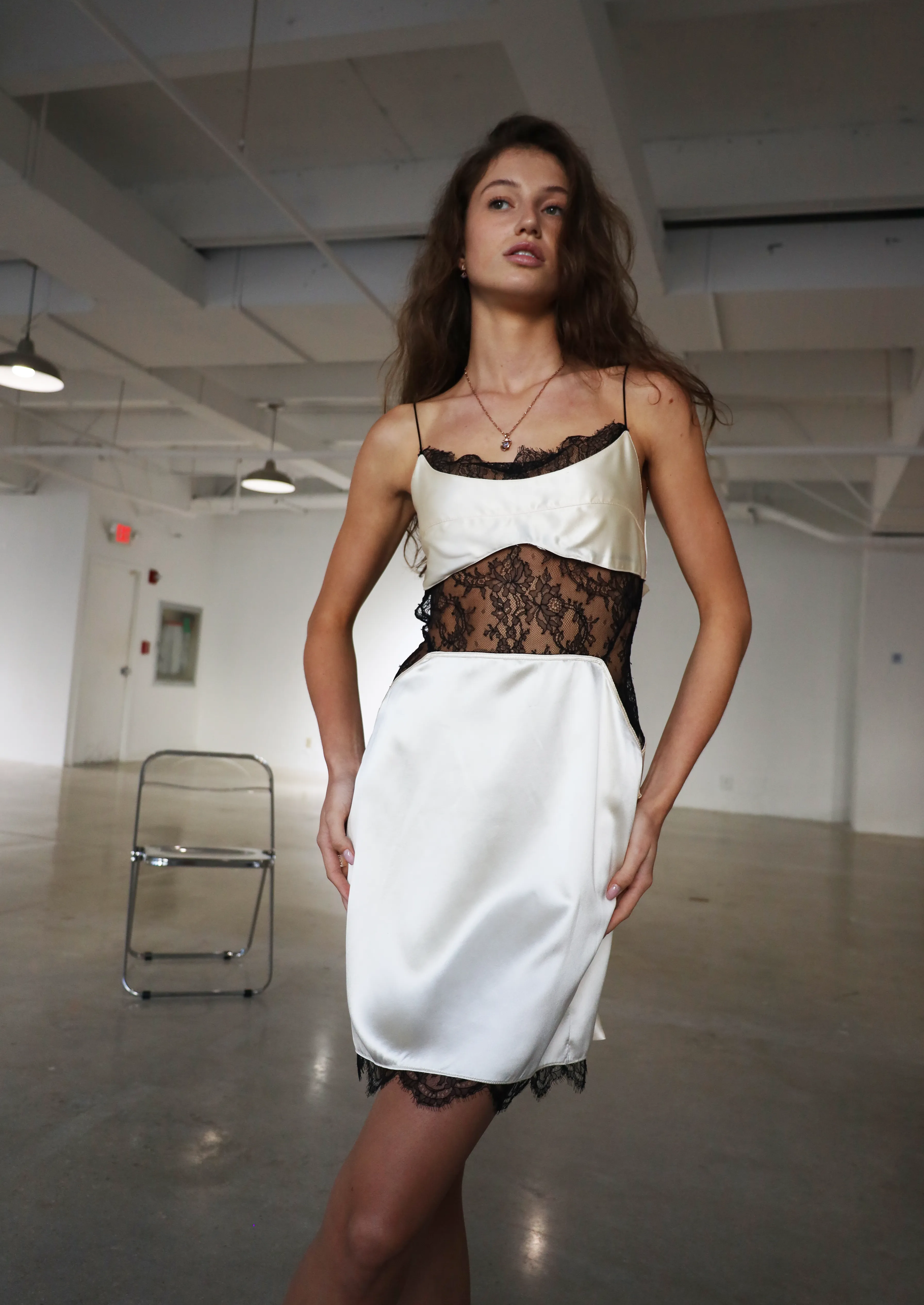 Mini Celine Silk And Lace Dress