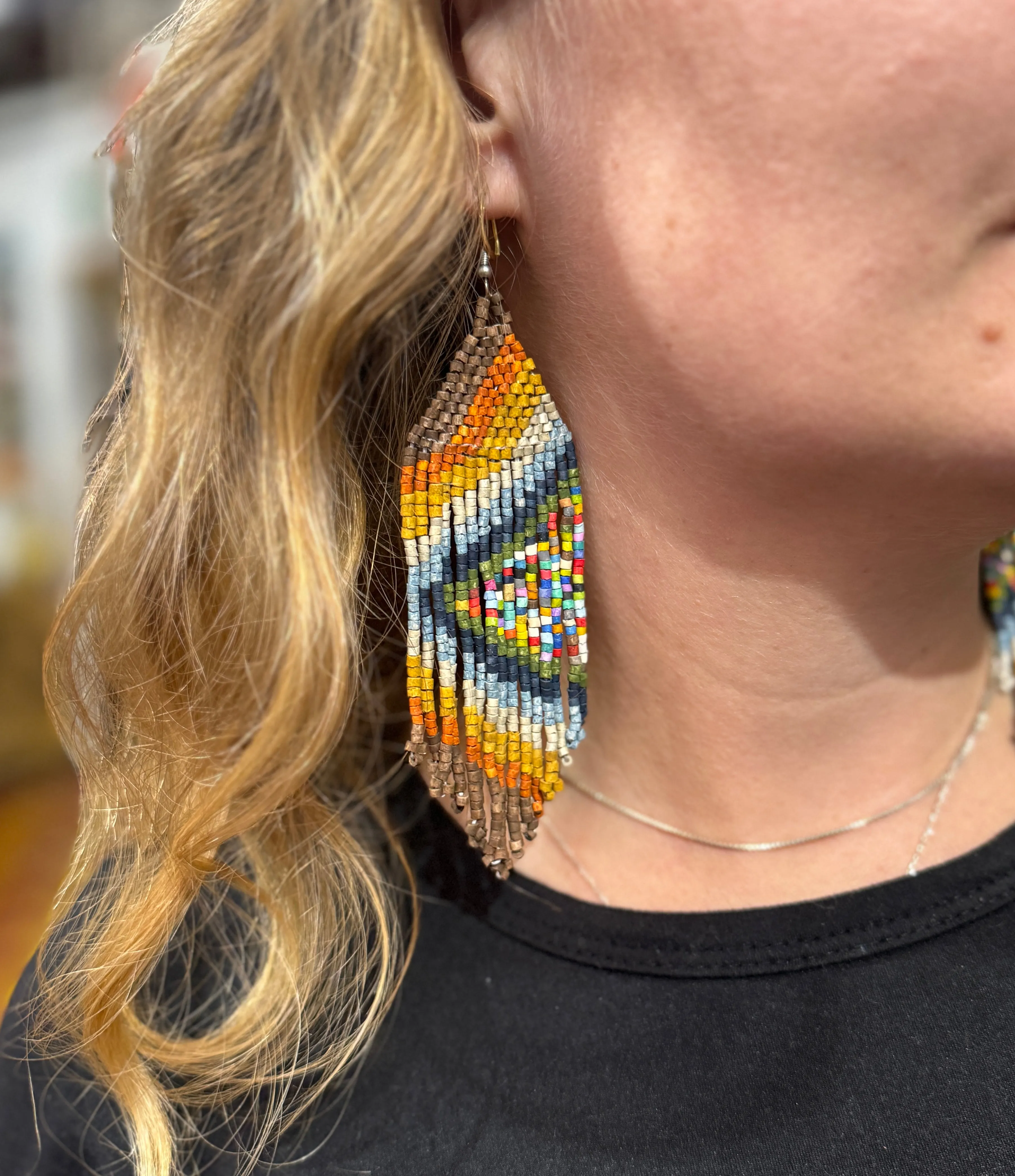 Mirrored Statement Earrings with Geometrical Design