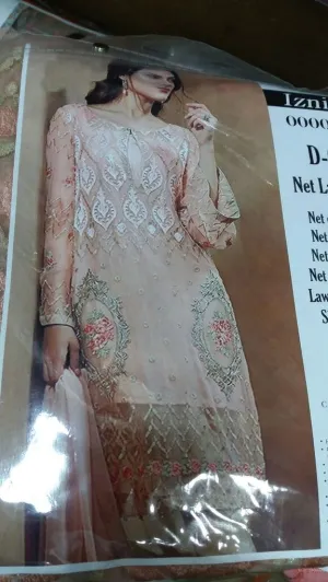 Modest Lawn dress by Iznik with Net front Inner lawn - L 1154