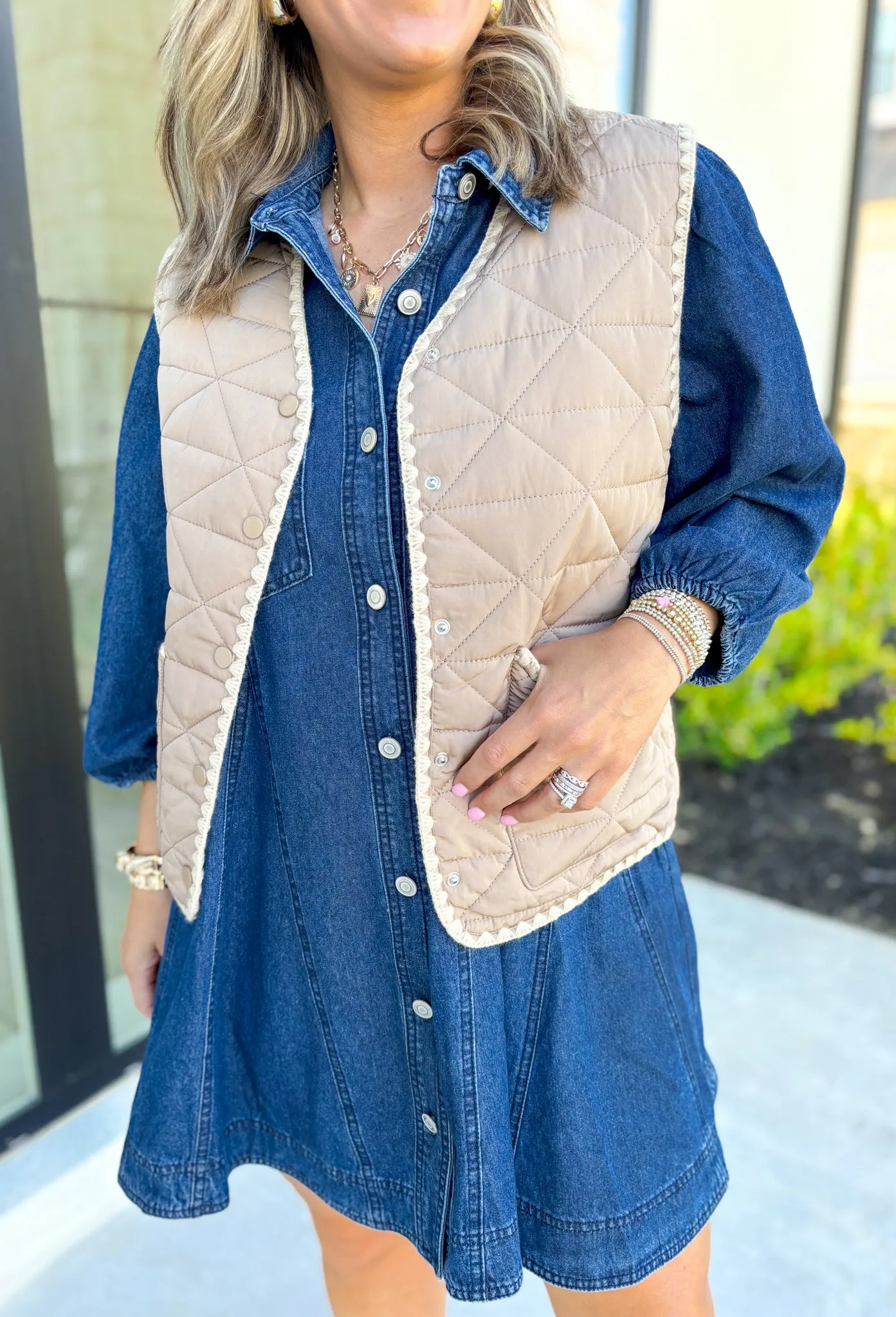 Mountain Side View Quilted Vest