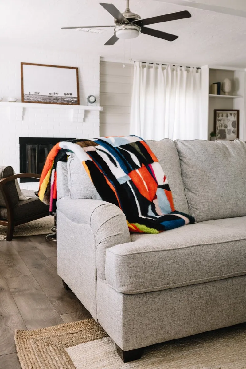 Multi-Color Mink Fur Throw