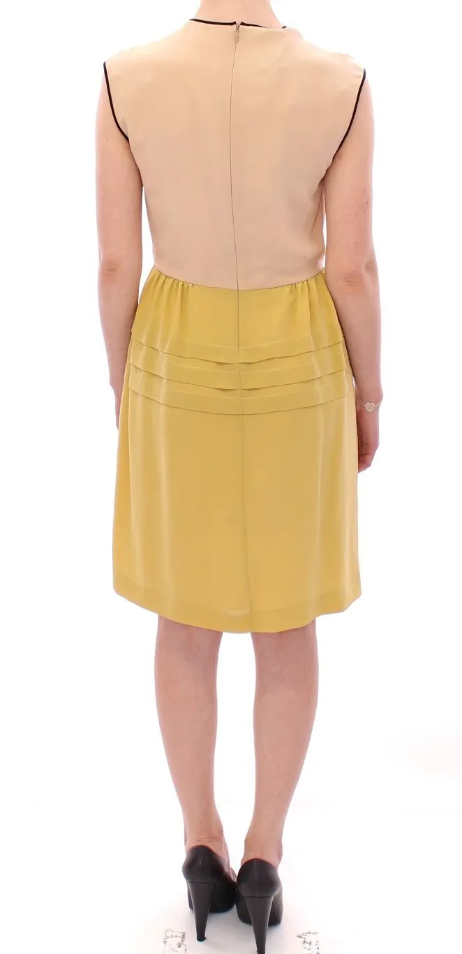 Multicolor Silk Sleeveless Above Knees Dress