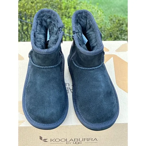 NIB Koolaburra by UGG Toddler Black Cozy Ankle Boot - Kid Youth 10 | 12 | 3