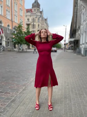 Nina Dress / Scarlet Red Silk