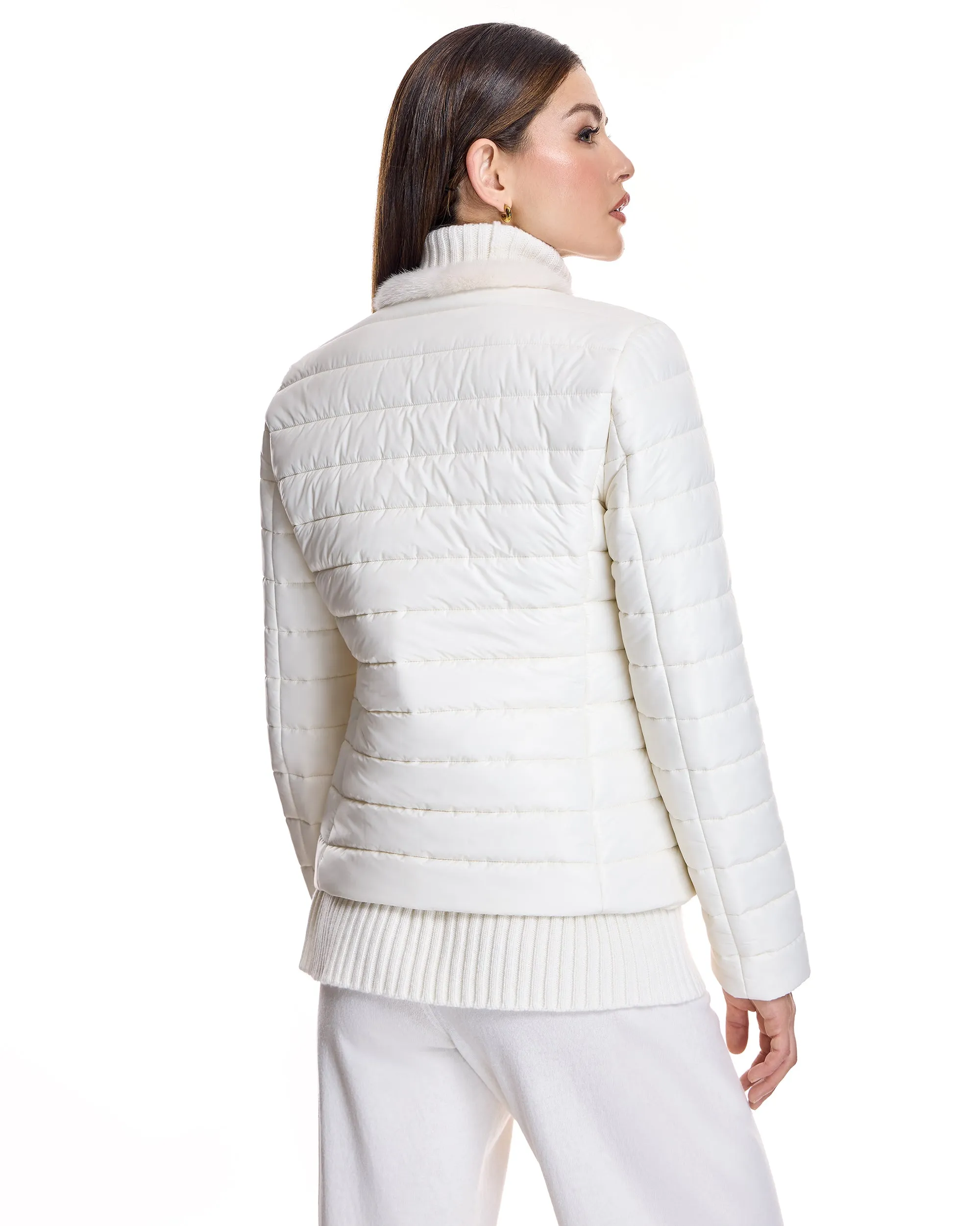 Nylon Jacket with Mink Trim