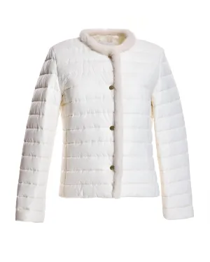 Nylon Jacket with Mink Trim