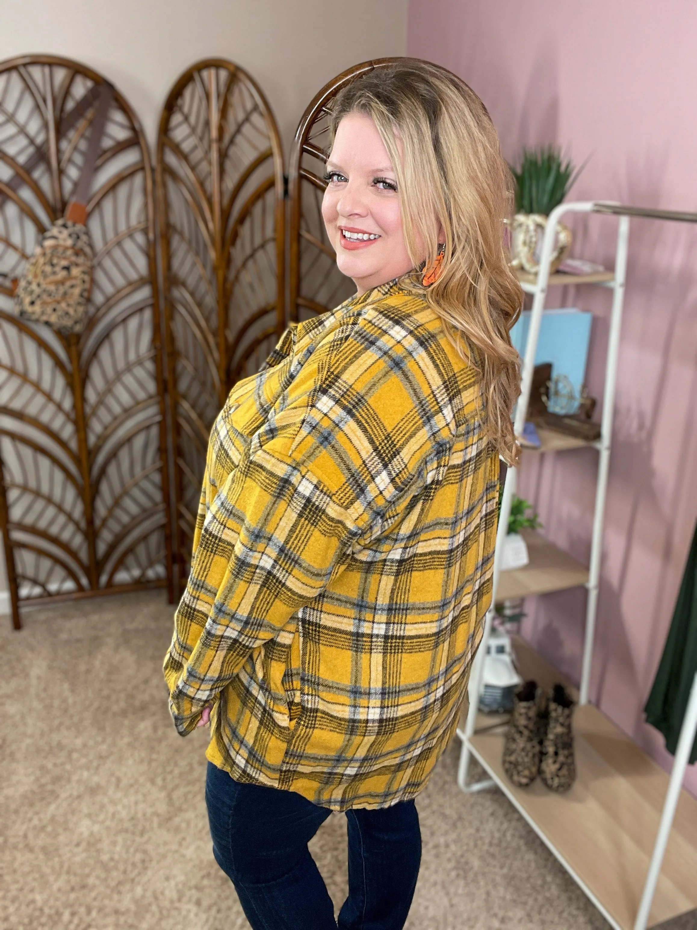 Outdoor Adventure Plaid Shacket - Butterscotch Flannel