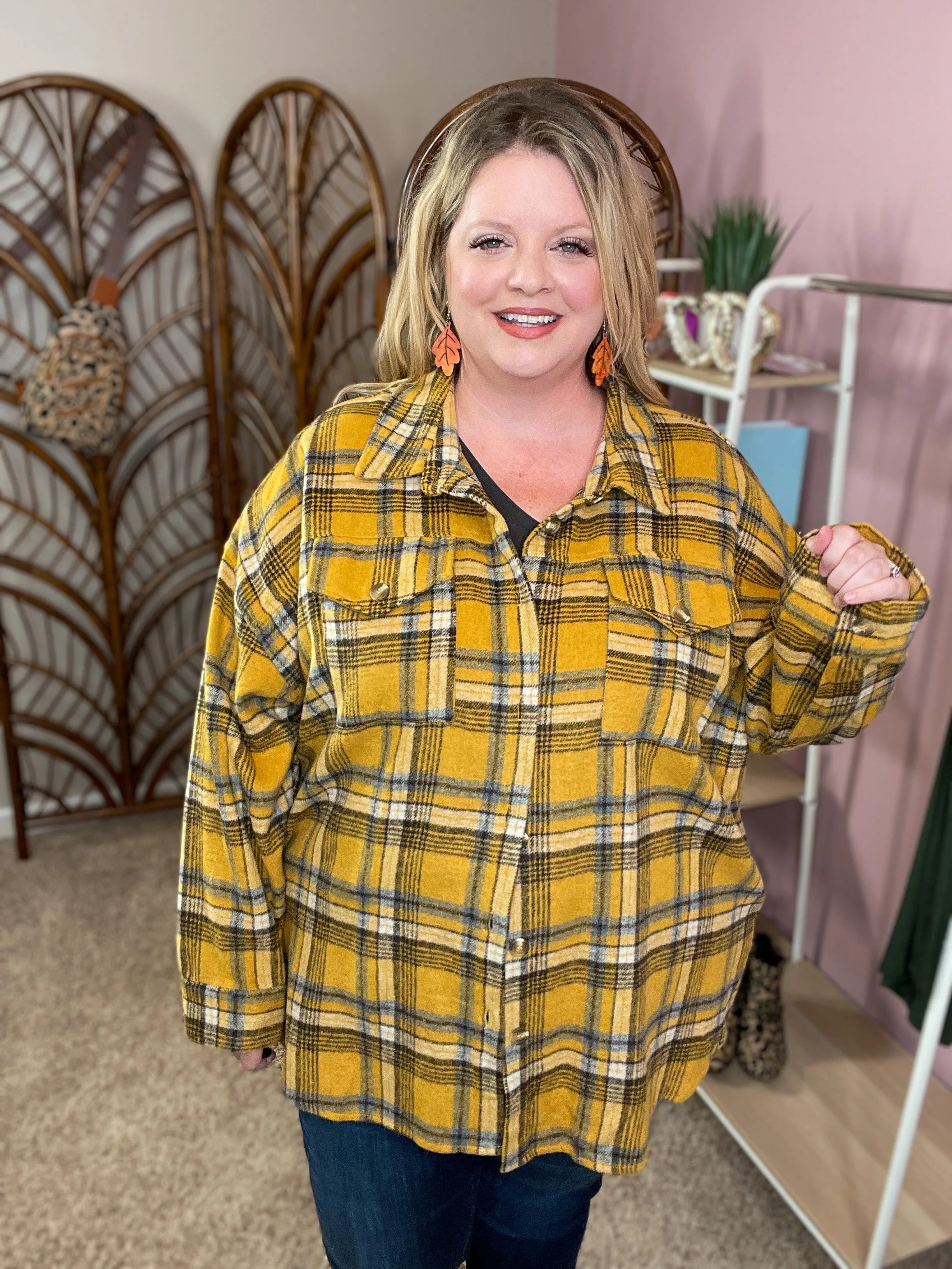 Outdoor Adventure Plaid Shacket - Butterscotch Flannel