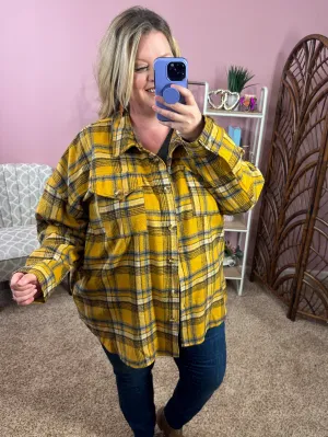 Outdoor Adventure Plaid Shacket - Butterscotch Flannel