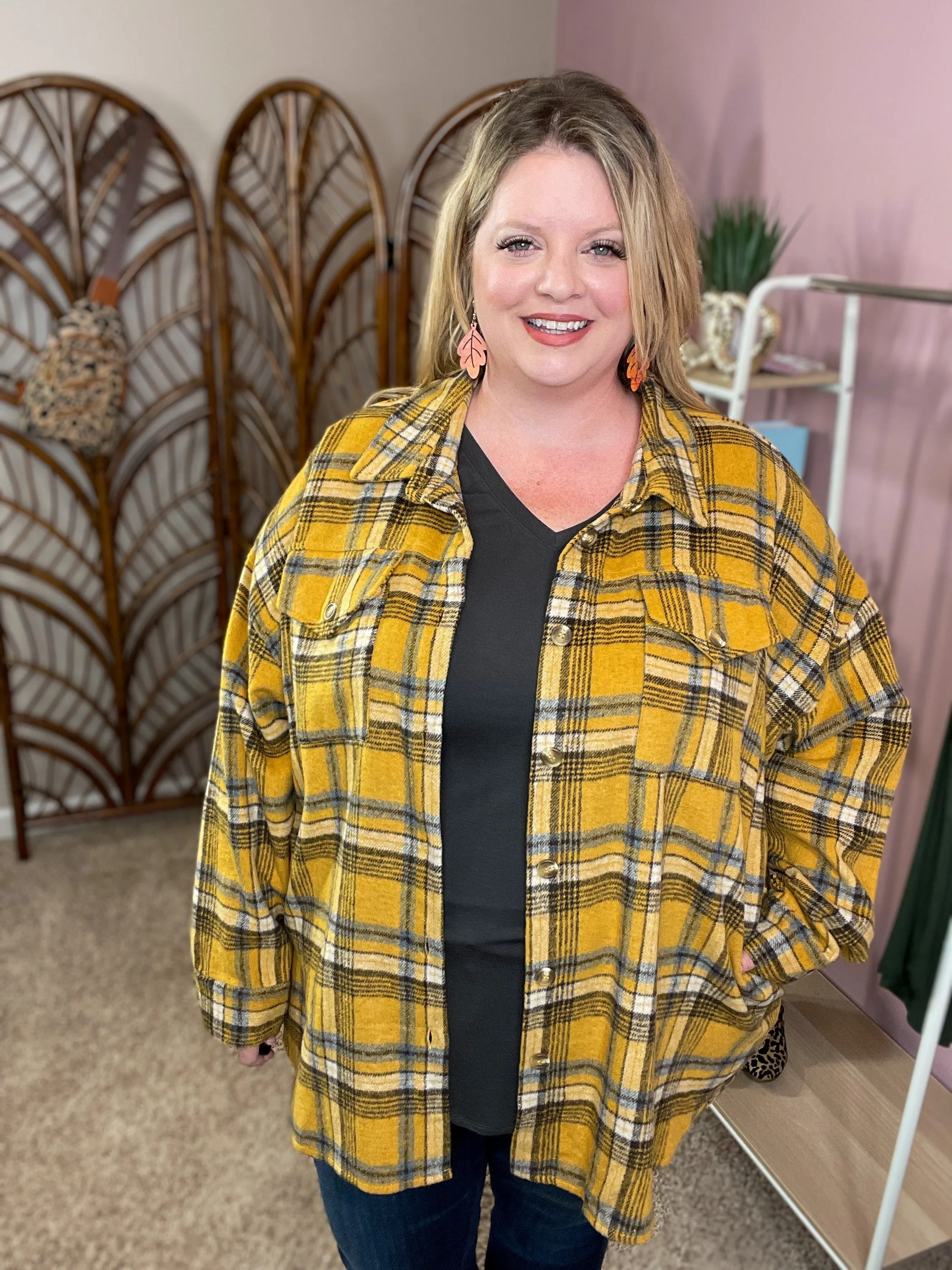 Outdoor Adventure Plaid Shacket - Butterscotch Flannel