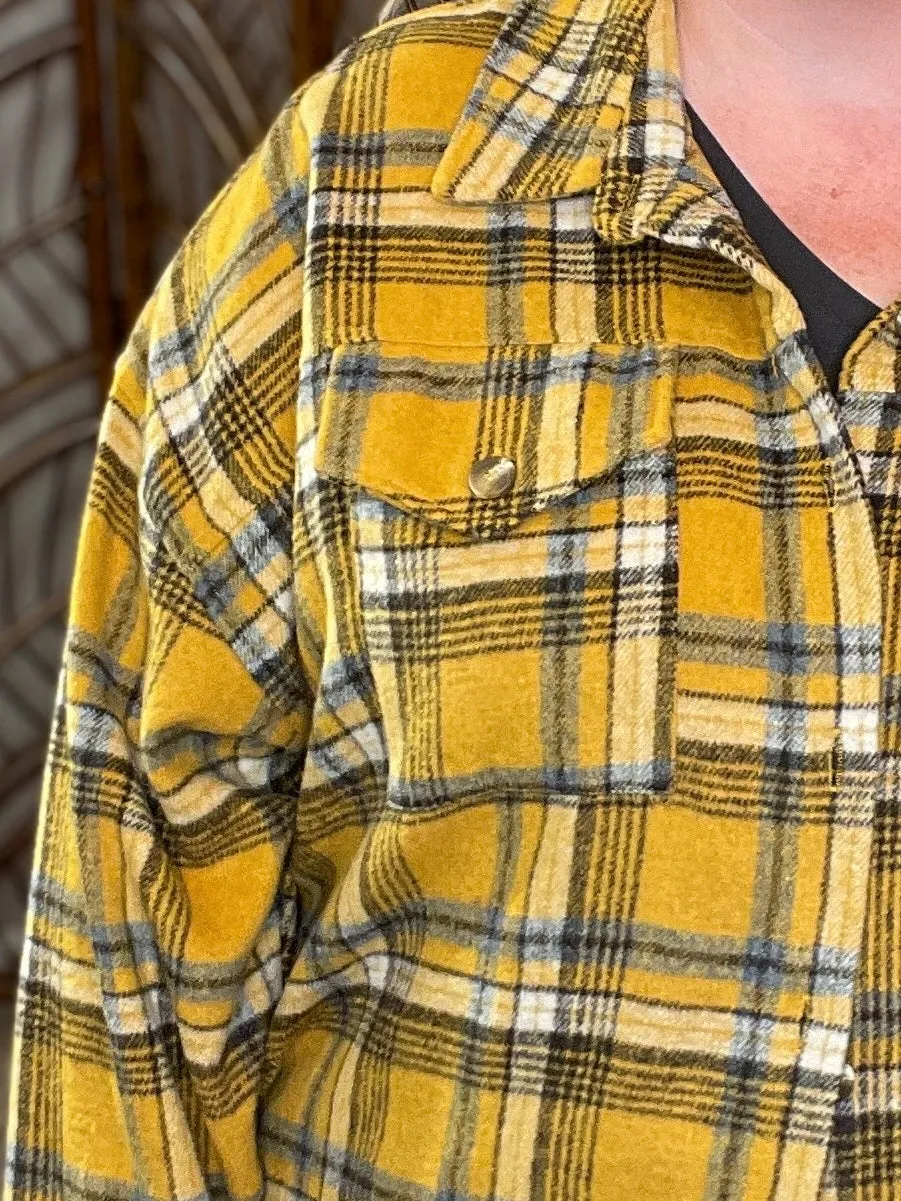 Outdoor Adventure Plaid Shacket - Butterscotch Flannel