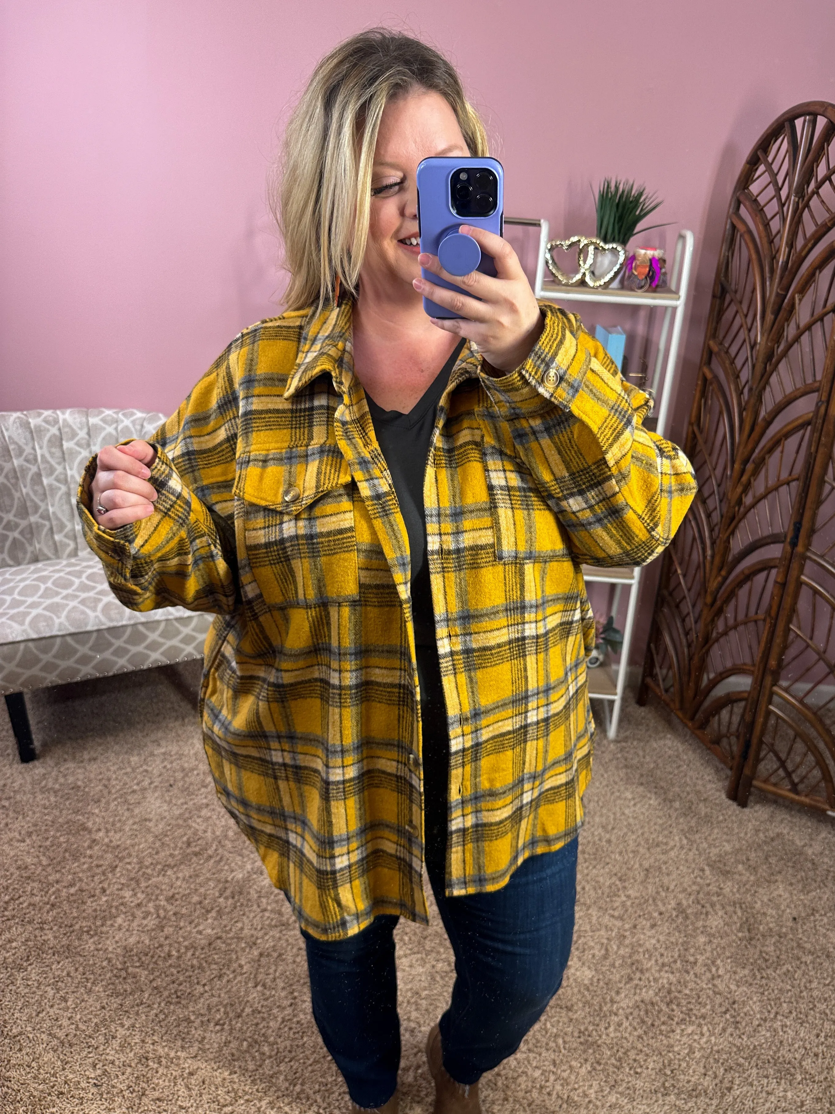 Outdoor Adventure Plaid Shacket - Butterscotch Flannel
