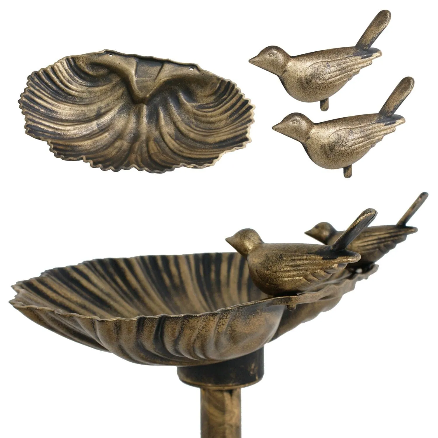 Outdoor Freestanding Garden Bird Bath Water Fountain