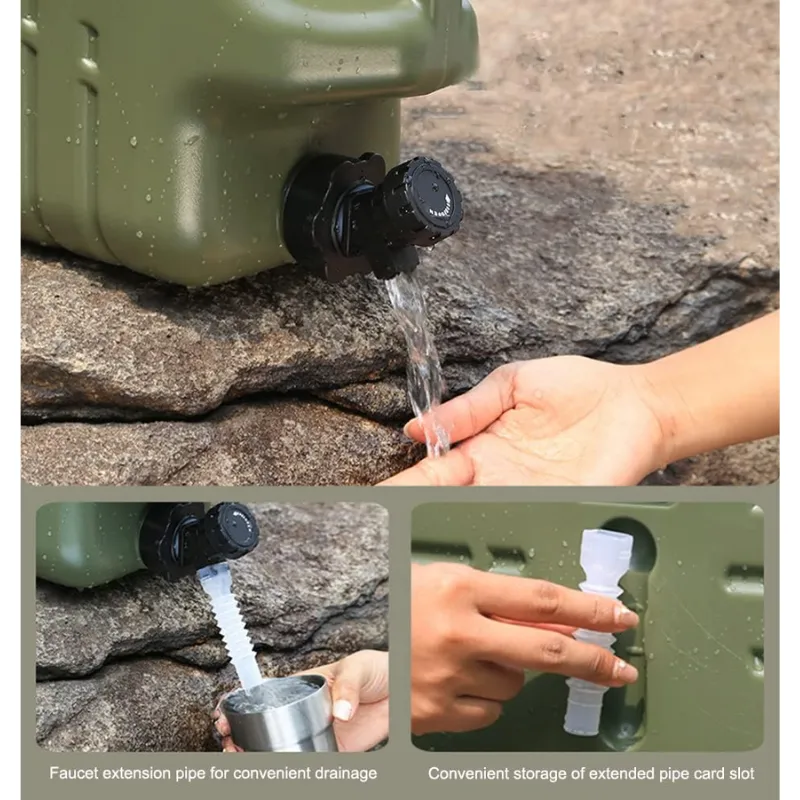 Outdoor Water Bin with Detachable Faucet Camping Bucket Water Tank Portable Water Canister No Leakage for Outdoor Travel Driving