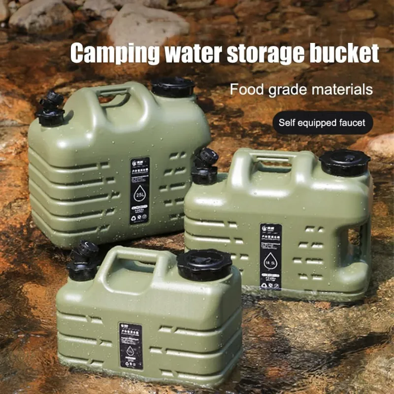 Outdoor Water Bin with Detachable Faucet Camping Bucket Water Tank Portable Water Canister No Leakage for Outdoor Travel Driving