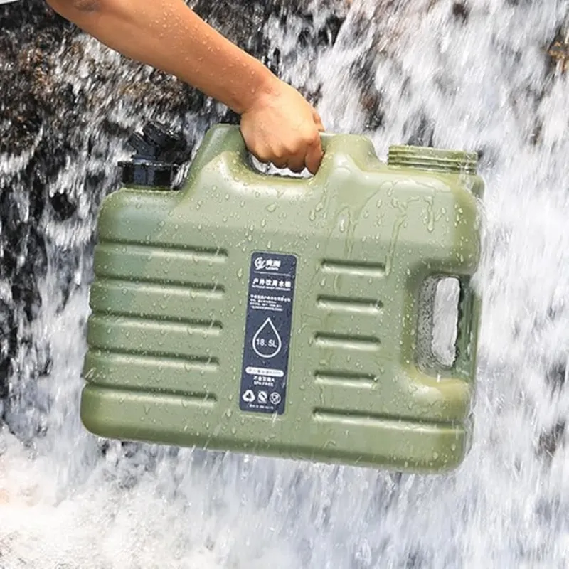 Outdoor Water Bin with Detachable Faucet Camping Bucket Water Tank Portable Water Canister No Leakage for Outdoor Travel Driving