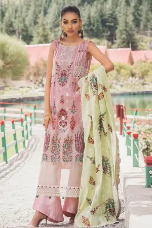Pakistani designer cotton embroidered dress in light purple color # P2366