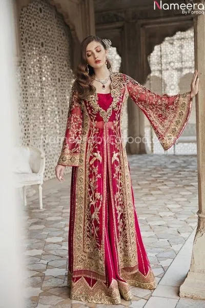 Pakistani Designer Red Wedding Party Dress #PN768