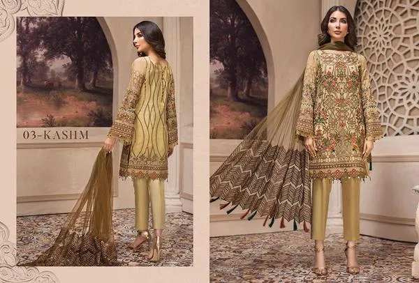 Pakistani Latest Gold Skin Color Chiffon Festive Wear 2019 # C1925