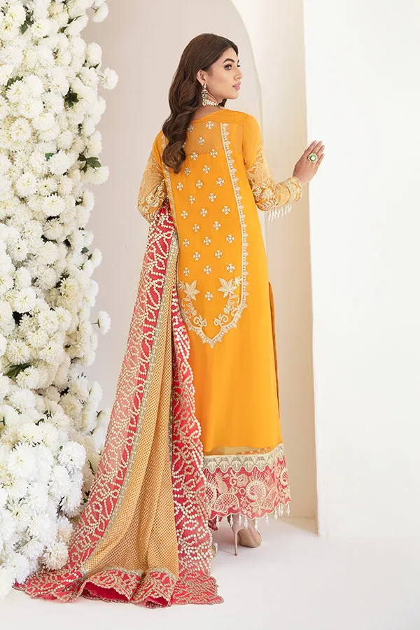 Pakistani Party Dress in Embroidered Kameez Trouser and Dupatta Style in Premium Fabric
