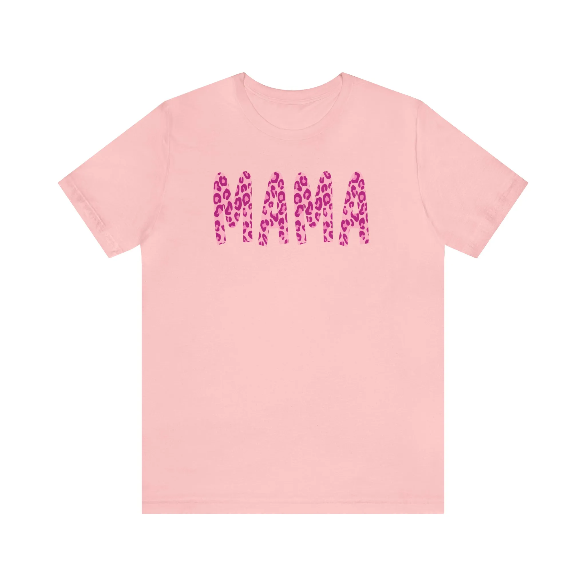 Pink Leopard Mama  T-Shirt | Love Mom Tee |  Bella Canvas 3001 Unisex |  Mother Short Sleeve Tshirt