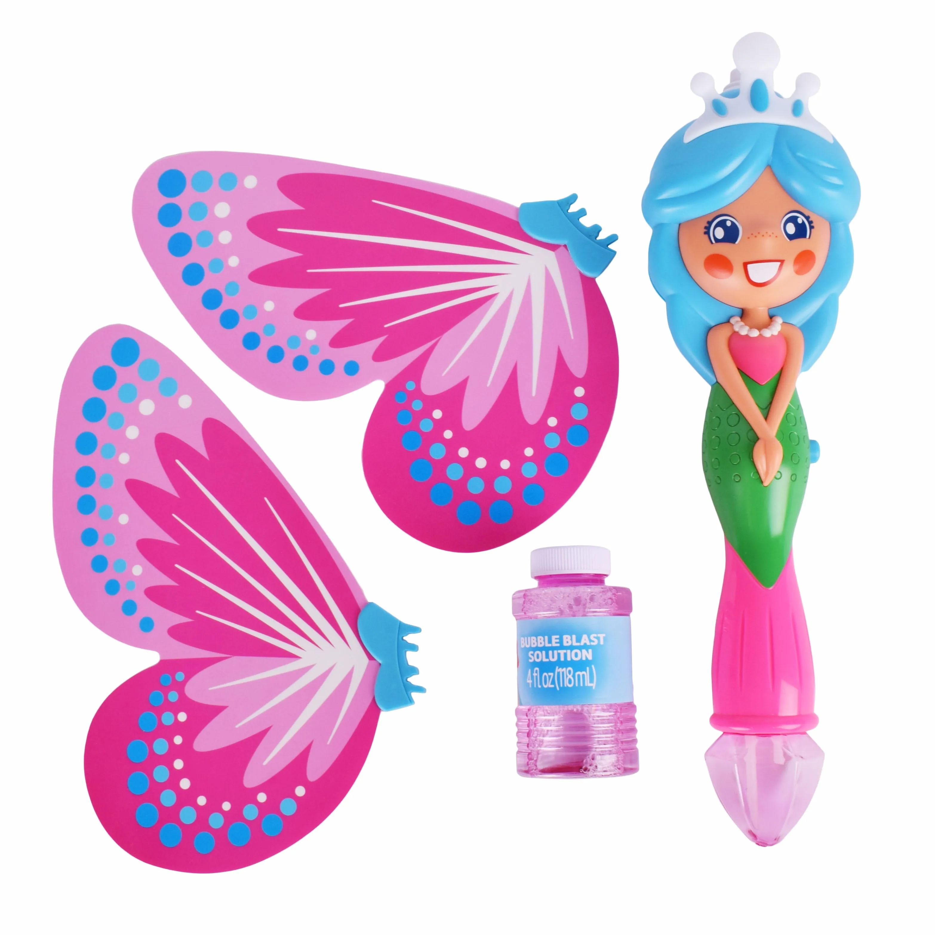 Play Day Butterfly Bubble Blowing Wand with Lights and Sounds, Includes Bubble