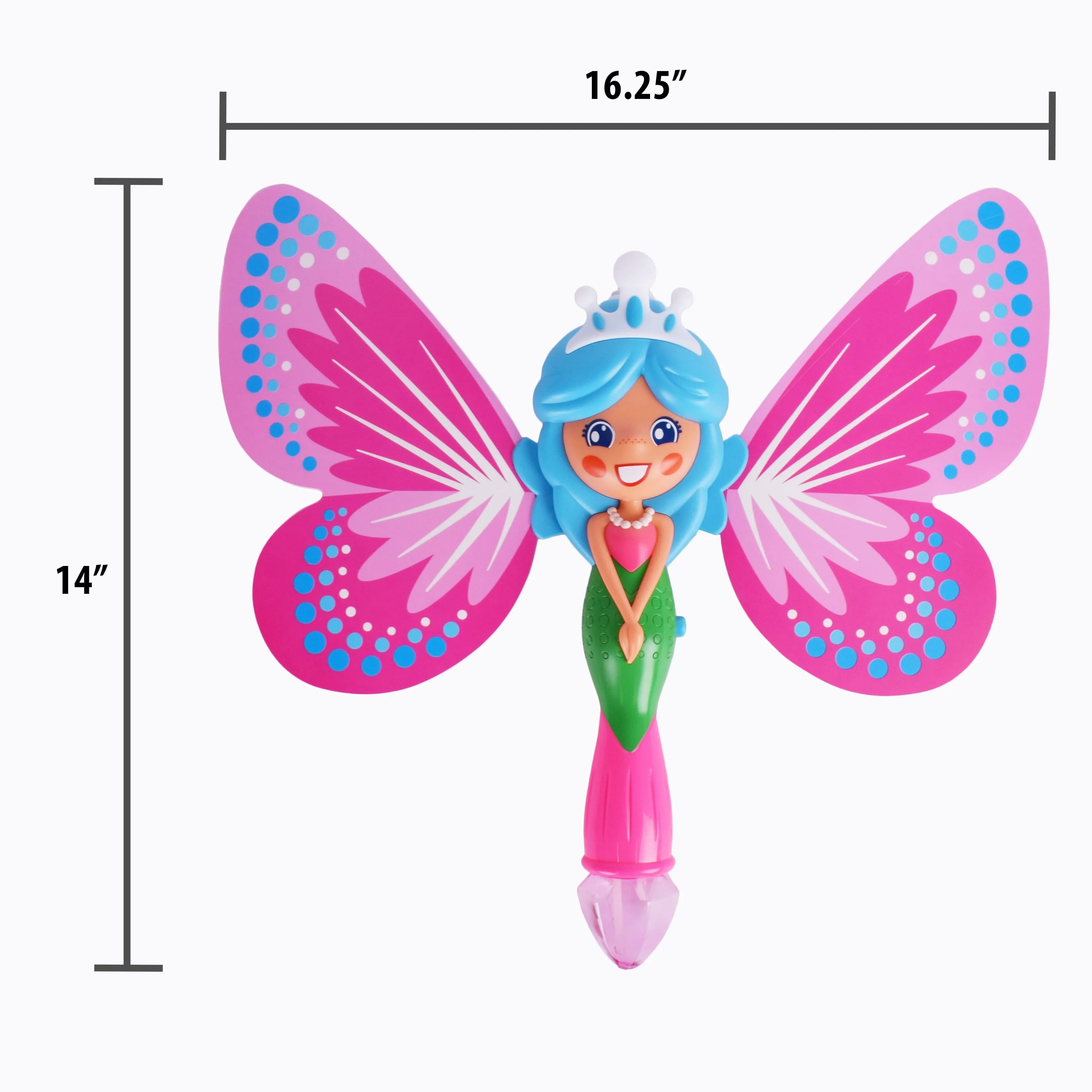 Play Day Butterfly Bubble Blowing Wand with Lights and Sounds, Includes Bubble