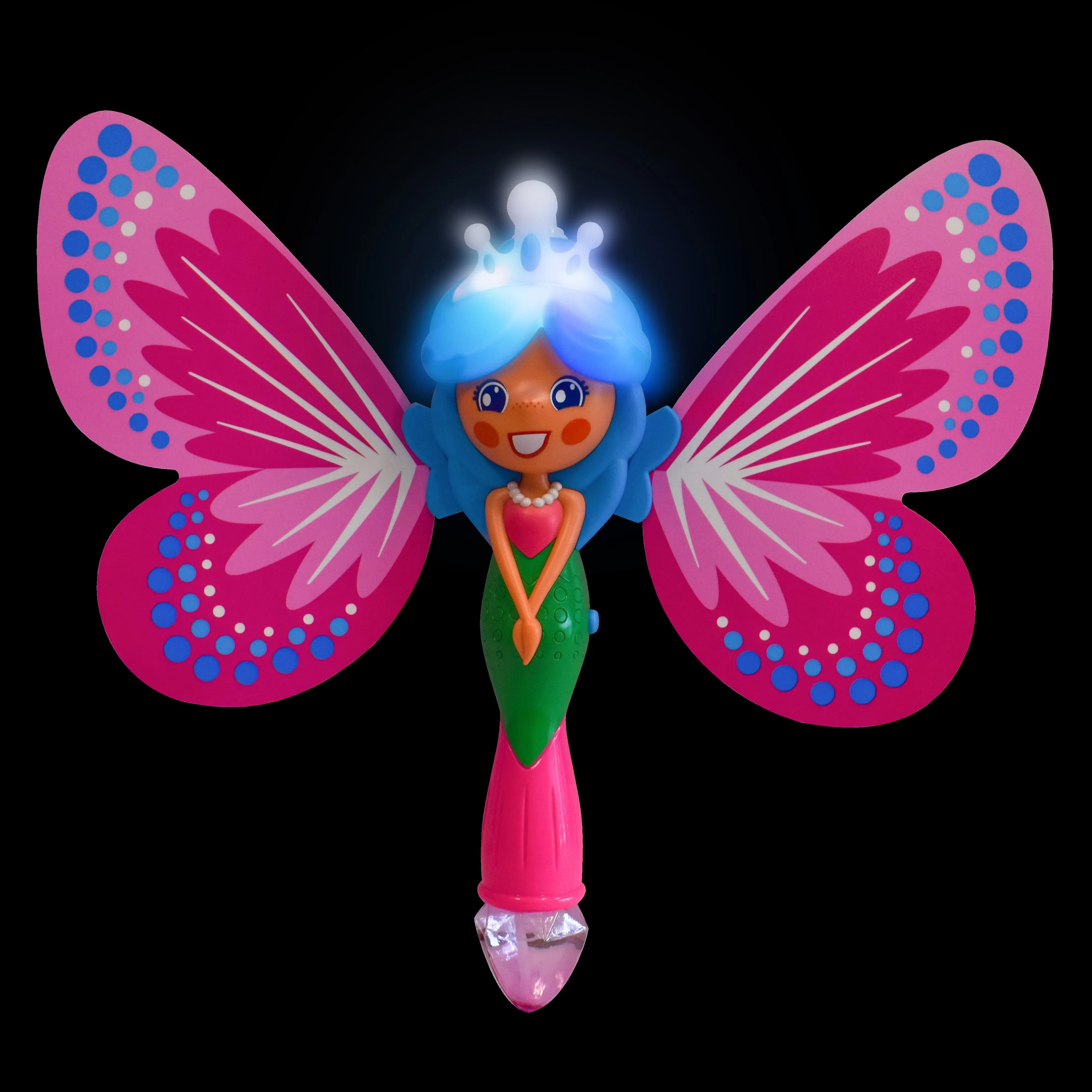 Play Day Butterfly Bubble Blowing Wand with Lights and Sounds, Includes Bubble