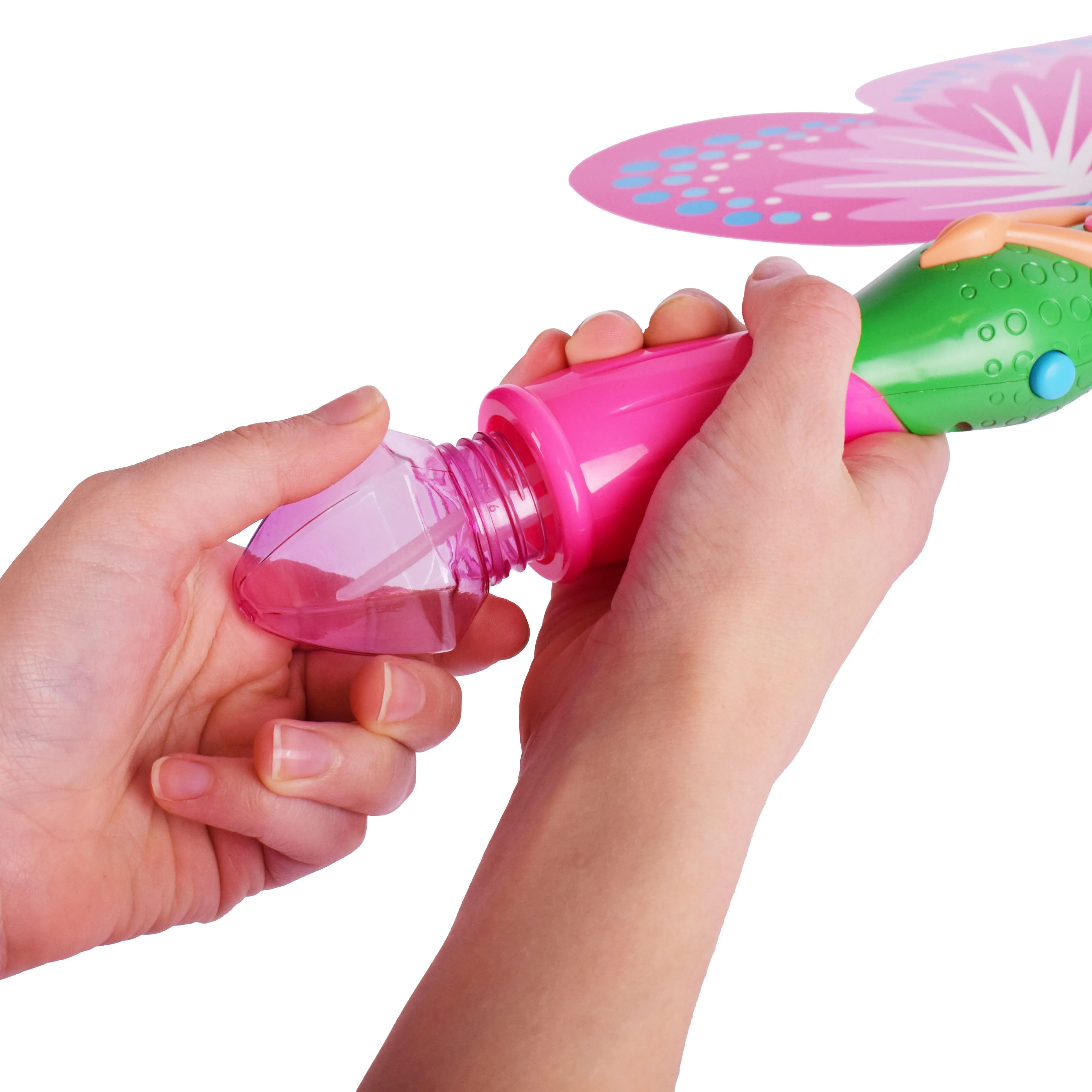 Play Day Butterfly Bubble Blowing Wand with Lights and Sounds, Includes Bubble