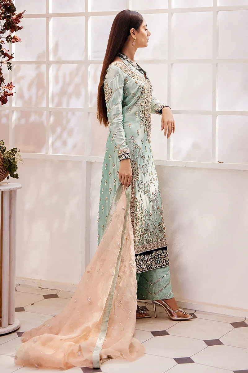 Premium Ice Blue Kameez Trouser Pakistani Wedding Dress