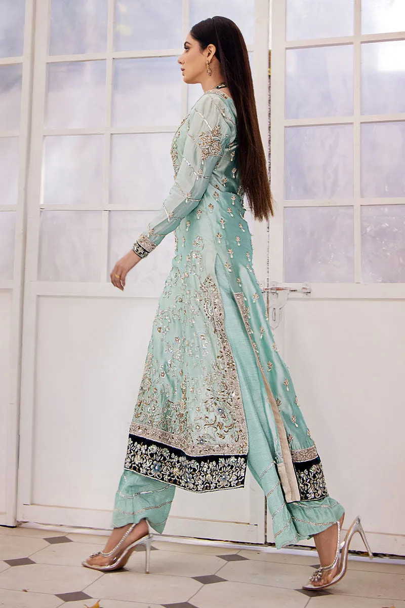 Premium Ice Blue Kameez Trouser Pakistani Wedding Dress
